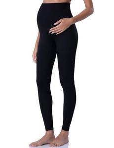 lot 12 image: POSHDIVAH Womens Maternity Leggings Over The Belly Pregnancy Yoga Pants Active Wear Workout Leggings Black Medium - Retail $20