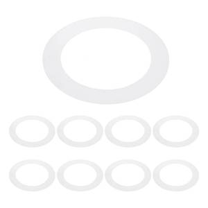 lot 14 image: PATIKIL 5 ID 7.5 OD Plastic Trim Ring, 8 Pcs Ceiling Light Goof Rings Matte Circular Light Cover Lighting Fixture for Ceiling Wall Recessed Can Downlights, Translucent Matte White - Retail $14