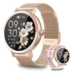 KEEPONFIT Smart Watches for Women Android/iPhone, IP68 Waterproof Fitness Tracker with Bluetooth Calls(Answer&Make), Activity Pedometer/Heart Rate/SpO2 Monitor/100+ Sports Model - Retail: $40