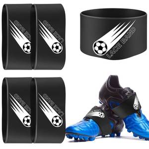 lot 31 image: Patelai 4 Pcs Lace Bands Soccer Cleat Lace Cover Sports Shoe Band Protector Youth Adult for Soccer and Football Cleats (Youth,Black) - Retail $10