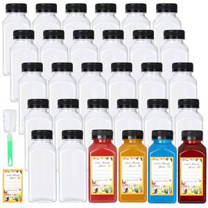 lot 36 image: DANALLAN 30 Pack 8oz Empty Plastic Bottles with Leak-Proof Caps Food Grade Recyclable Bulk Beverage Containers Clear PET Bottles for Homemade Juice, Smoothie, Milk and Drinks - Retail $21