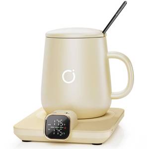Coffee Mug Warmer & iKago Mug Set, Temperature Control Smart Heated Mug for Desk, Electric Coffee Warmer with Auto Shut Off & Real-Time Temp Display, Gifts for Men Women, 15oz Ceramic Mug - Retail: $59