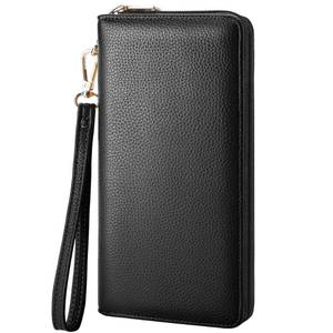 lot 69 image: Chelmon Womens Vegan Leather Clutch Wallet with Zip, Hand Strap, Large Capacity - Retail $14
