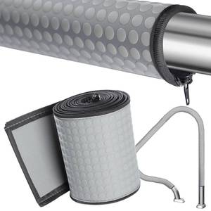 lot 92 image: Vincreem 10 ft Pool Handrail Cover with Zippers Anti-Slip for Pool Patio Railing Covers, Made with Gray Neoprene, Swimming Pool Accessories Slip Resistant Hand Grips Rail Covers - Retail $26