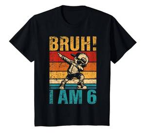 lot 106 image: Kids 6 Year Old Birthday Dabbing Boy Bruh Its My 6th Birthday T-Shirt S - Retail $19