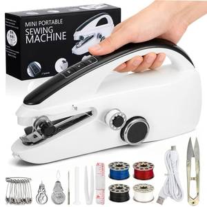 lot 126 image: Handheld Sewing Machine for Beginners, Easy to Operate and Fast Stitch Suitable for Clothes,Fabrics and Quick Home Repairs for Mom Birthday Valentines Day Christmas Gift - Retail $27