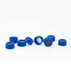 lot 143 image: ALWSCI 9-425 HPLC Screw Thread Caps with Septa, White PTFERed Silicone Septa for 2ml ND9 Autosampler Vials, 100 pcspk - Retail $15