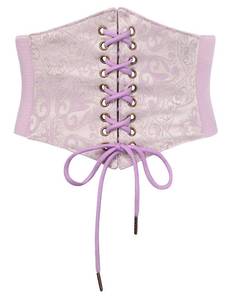 lot 174 image: Scarlet Darkness Renaissance Corset Belt Lace-up Tied Waspie Wide Elastic Waist Belts for Women Purple XXL - Retail $17