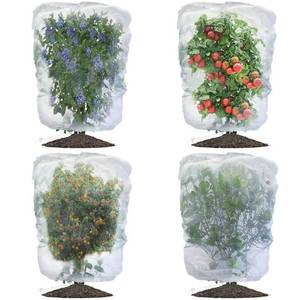 lot 180 image: Evoio Bird Netting for Garden Blueberry Bushes Fruit Tree Netting Cover Plant Protection Mesh Bags with Drawstring, 4 Pack 2.3 x 3.5 ft Shrubs Bush Tomato Strawberry Berry Barrier Protectors Net - Retail $17