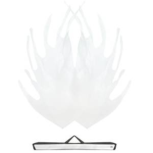 lot 183 image: Baisdan 2757 Double Layered Worship Flags for Dance Church, Praise Dance Flags for Worship, Praise Flag with Flexible Rod and Storage Bag, Set of 2, White - Retail $20