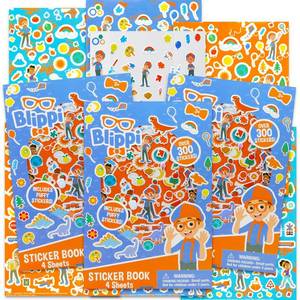 lot 184 image: Blippi Party Favors for Boys & Girls Bundle  12 Pack Sticker Sheets for Kids Birthday Party Goodie Bags  Blippi Party Supplies Set - Retail $10