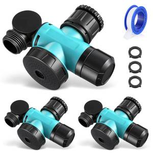 lot 194 image: 3 Pack 360° Swivel Garden Hose Adapter, Outdoor Faucet Extender Anti Tangle Hose Connector with 3 Spray Modes, Hoses Bib & Spigot Extender for Yard Watering - Retail $2,888