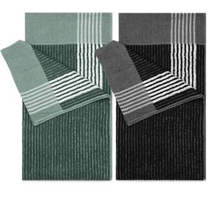 lot 197 image: Buryeah Golf Towel 22 x 44 Inch Cotton Golf Caddy Towel Camping Large for Caddies Golfers Tour Players Club with Stripe(Green,Black,2 Pcs) - Retail $19