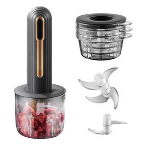 lot 215 image: BOMANSI BOMS Electric Mini Food Processor, 4-Cup Portable USB Small Food Processor, Garlic Mincer, for Dicing, Mincing, and Puree, Black - Retail $19
