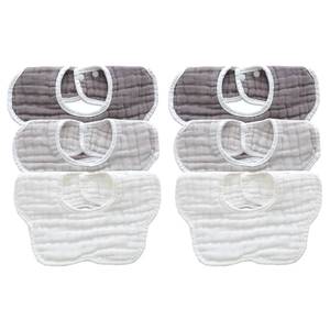 lot 216 image: MUKIN Baby Drooling Towel, Snap Bibs, Muslin Bibs, 6 Pack, Adjustable, Soft Cotton (Gradient Grey) - Retail $220