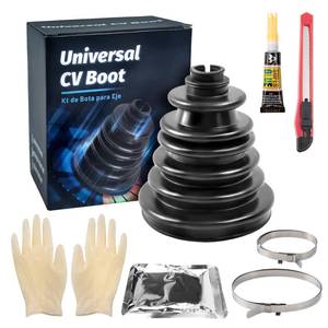 lot 221 image: CVS18 CV Boot Split Constant Velocity Joint Gaiter Boot Replacement Kit, wear-Resistant CV Boot, Fits Shaft Size 22mm-28mm, 128mm Height, Includes 2 Stainless Steel CV Boot Clamp, Black - Retail $19