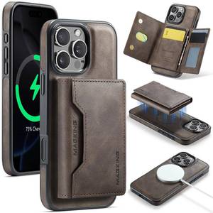 lot 223 image: XYAJUANG Compatible with Iphone16 Pro Max��The 2 in 1 Detachable Fold Leather Wallet Phone Cases�� Support Mag-Safe Magnetic Wireless Charging (Coffee) - Retail $22