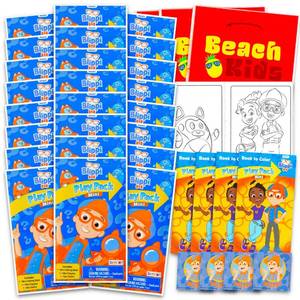 lot 227 image: Blippi Birthday Party Favors Set - Bundle with 24 Play Packs for Kids  Mini Coloring Books, Stickers, and More for Goodie Bags (Blippi Party Supplies) - Retail $20