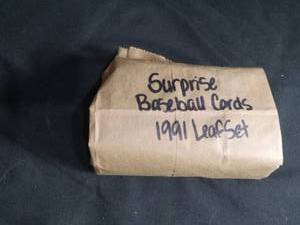 lot 60329 image: Surprise Baseball Cards 1991 Leaf Set - Paper Bag Lot
