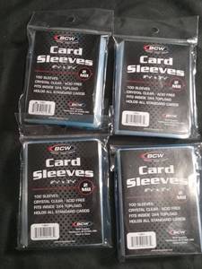 lot 60350 image: BCW Card Sleeves 2�� x 3�� 2 Mil 100-Count 4-Pack Lot