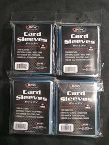 lot 60356 image: BCW Card Sleeves 2 58 x 3 58 2 Mil 100 Count Lot of 4