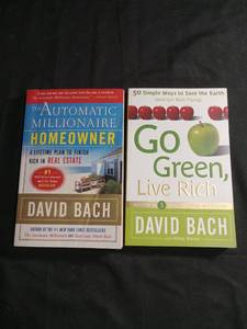 lot 60371 image: David Bach 2 Books The Automatic Millionaire Homeowner & Go Green Live Rich