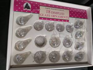 lot 60391 image: Holiday Classics 17 Dimpled Glass Ornaments