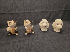 lot 5596 image: Ceramic squirrel and poodle salt and pepper shakers