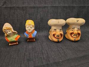 lot 5598 image: Ceramic Character Salt and Pepper Shaker Set