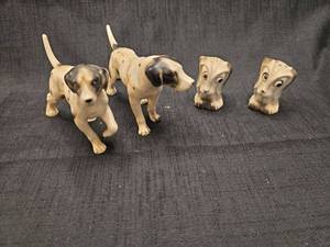 lot 40230 image: Ceramic Dog Figurines and Salt Pepper Shaker Set