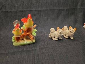 lot 40237 image: Ceramic Animal Figurine Collection with Tree Branch salt and pepper shakers
