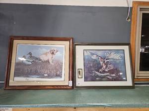 lot 1085 image: Lot of 2 Phillip Crow Art Large Print Close Encounters Limited Edition Framed and Norte Owl Print $$$