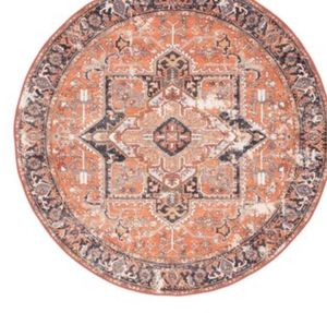 lot 1098 image: nuLOOM Sultanabad 8 X 8 (ft) Rust Round Indoor Medallion Area Rug