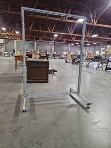 lot 1105 image: Industrial Portable Display Rack Frame with Casters