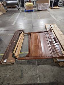 lot 1116 image: Antique Bed Frame with Carved Wood Headboard and Footboard Appears Full Size