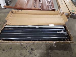 lot 1117 image: Metal Garden Shed Corrugated Steel Panels Incomplete Panels and Rails
