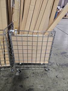 lot 1129 image: Wire Mesh Rolling Storage Basket Cart with Wheels NO Contents