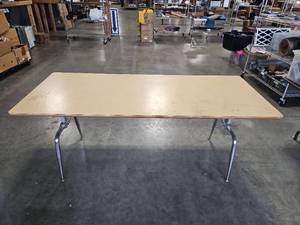 lot 29640 image: Table with Light Top and Chrome Base