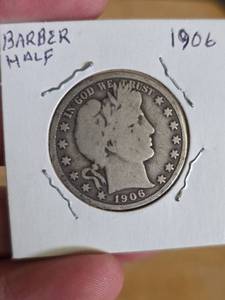 lot 2 image: 1906 Barber silver half dollar