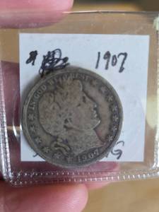 lot 5 image: 1907 Barber silver half dollar
