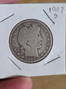 lot 6 image: 1907-S Barber silver half dollar
