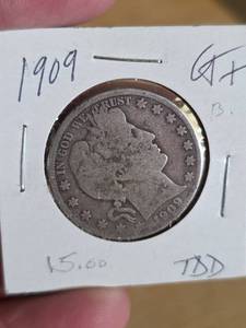 lot 12 image: 1909 Barber silver half dollar