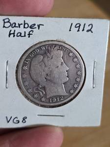 lot 18 image: 1912 Barber silver half dollar