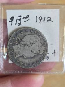 lot 20 image: 1912 Barber silver half dollar