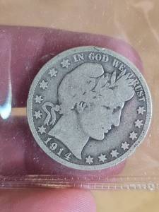 lot 22 image: 1914 Barber silver half dollar