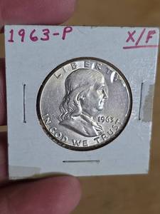 lot 30 image: 1963-P Franklin silver half dollar