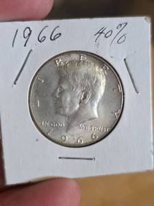 lot 35 image: 1966 JFK silver half dollar