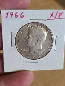 lot 37 image: 1966 XF JFK silver half dollar