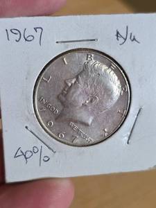 lot 38 image: 1967 AU JFK silver half dollar