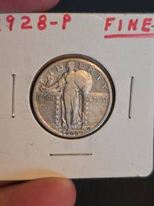 lot 51 image: 1928-P standing Liberty silver Quarter